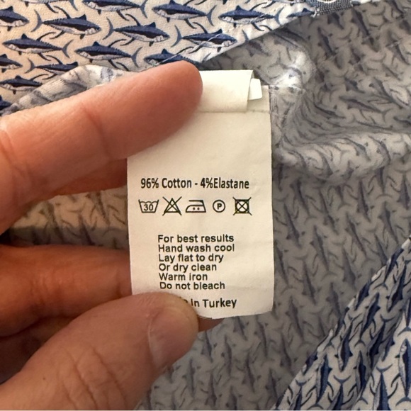 Peter Millar Button Down Shark Shirt Large - Picture 4 of 4